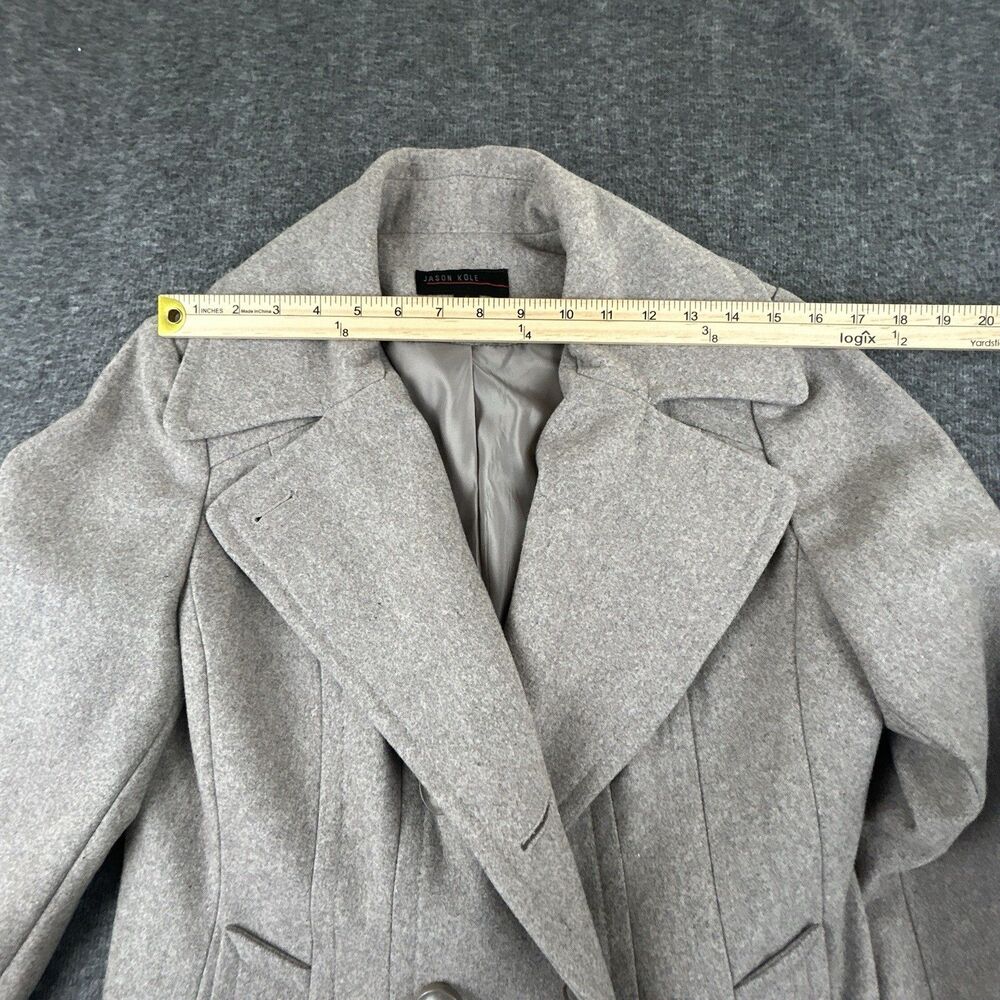 Jason Kole Peacoat Women’s Size S Wool Blend Double Breasted Oatmeal Color - Picture 5 of 10